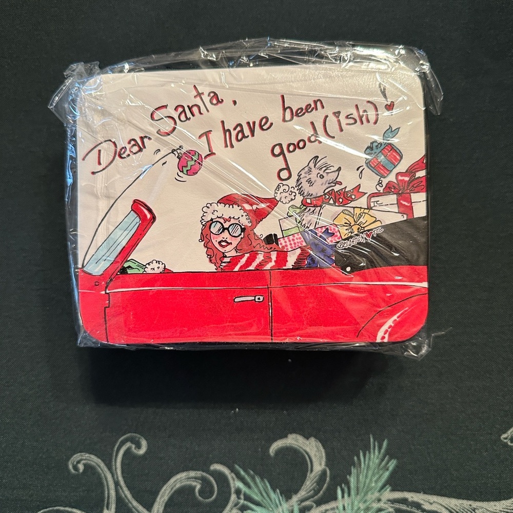 Brighton Red and White Holiday Travel Jewelry case
